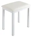 Produktbild: B100 Klavierbank  Hochwertiger Keyboardhocker  Weiße Sitzfläche aus Kunstlede...