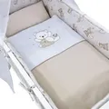 Produktbild: Baby-Delux Wiegenset Bettwäsche Set 6-tlg für Babywiege Bärchen Beige (ohne Wiege) - Beige