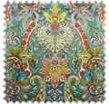 Produktbild: Heiro Stoff Samt Velours Möbelstoff Paisley Türkis mit Fleckschutz, Polsterstoff Meterware - Breite:138 cm