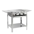 Produktbild: Gasgrill 3-flammiger Edelstahl-Brenner 11kW Standmodell mit Grillrost und Abstellplatten, Gastrobräter Profigrill Verein