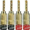 Produktbild: 4er Multipack Oehlbach 3021 Lautsprecher-Steckverbinder Stecker, gerade Rot,