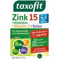Produktbild: taxofit Zink 15 Hochdosiert Depot, 40 Tabletten, Zinksulfat + Vitamin C + Selen + L-Histidin, je Tablette 15 mg