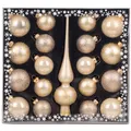 Produktbild: MAGIC Kugelsortiment Glas Dekor 19 TLG. mit Spitze Christbaumkugeln Christbaumschmuck Tannenbaum Deko Weihnachten Weihnachtskugeln (Champagne | Creme)