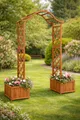 Produktbild: Holz Garten-Pergola mit Blumenkasten Massivholz Tanne Rankhilfe Bogen