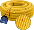 Produktbild: tecuro Drainagerohr 5 Meter - DN50, flexibel, gewellt und geschlitzt, PVC-U, DIN 1187