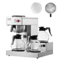 Produktbild: VEVOR Kommerzielle Filterkaffeemaschine Kaffeemaschine 3 Glaskaraffen Edelstahl