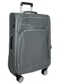Produktbild: MY TRAVEL BAG Stoff Reisekoffer Trolley Erweiterbar mit Zwillingsrollen (M/L/XL/XXL oder 4er Set) Weichgepäck (Grau, Handgepäck (55cm))