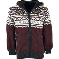 Produktbild: Guru-Shop Strickjacke Unisex Strickjacke mit Norwegermuster,.. alternative Bekleidung rot S