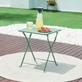 Produktbild: [en.casa] Campingtisch Vegårshei Klapptisch Gartentisch Stahl klappbar quadratisch Outdoor-Tisch faltbar 45 x 40 x 40 cm Grün