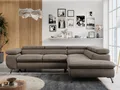 Produktbild: Ecksofa Sofa Braun, Wohnlandschaft L-Form mit Schlaffunktion und Bettkasten, Schlafsofa mit Bettkasten, Sofa mit Einstellbare Kopfstützen, Peter L - Braun Velvet - Rechts Braun