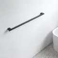 Produktbild: Badetuchhalter aus Metall, schwarz matt pulverbeschichtet, 80,1 cm breit, für Badezimmer oder Sauna, für Handtücher, Wandmontage, Handtuchstange,