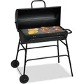 Produktbild: Holzkohlegrill, Xxl Grillwagen Mit Deckel, Verstellbare Belüftung, Stabil, Hbt: 96,5 X 103 X 64,5 Cm, Schwarz - Relaxdays