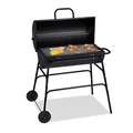 Produktbild: Relaxdays Holzkohlegrill, XXL Grillwagen mit Deckel, verstellbare Belüftung, stabil, HBT: 96,5 x 103 x 64,5 cm, schwarz