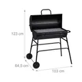 Produktbild: relaxdays 10030690 Holzkohlegrill Grillwagen mit Deckel - schwarz