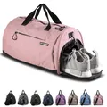 Produktbild: Fitgriff® Sporttasche & Reisetasche für Damen und Herren - mit Schuhfach & Nassfach - Tasche für Sport, Fitness & Reisen - Trainingstasche, Gym Bag (Pink, 48 x 26 x 25 cm (Small))