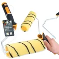 Produktbild: 10x Farbroller 15 cm Farbwalze Ersatzrolle Malerrolle Lackierrolle Fassadenfarbe Wand Set mit Farbrollerbügel Bügel Malerbedarf Anstricharbeiten Renovierung