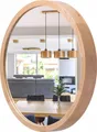 Produktbild: STOLARNIA PIKA Wandspiegel mit Holzrahmen (37 cm) - Spiegel Rund Holz Eiche - Kleine Runder Badspiegel für Badezimmer, Flur, Wohnzimmer - 40 cm