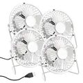 Produktbild: Sichler 4er-Set Mini-USB-Tischventilatoren, Vollmetall, neigbar um 360°, 2,5 W