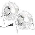 Produktbild: Sichler 2er-Set Mini-USB-Tischventilator, Vollmetall, neigbar, 2,5 W, Ø 10 cm