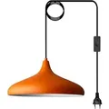 Produktbild: Champion Schlichte Orange Plug in Pendelleuchte - Hängelampe für Wohnzimmer, Küche, Büro, Lounge