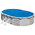 Produktbild: Summer Fun Stahlwandpool Oval 610 x 375 x 120 cm Stahl 0,45 mm Steinoptik Folie 0,4 mm Blau Overlap