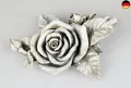 Produktbild: TEMPELWELT® Grab Deko Figur Rose Rosenblüten, 16 cm, Polystein Stein Optik G