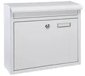 Produktbild: Briefkasten aus Metall weiß 36 x 12 x 32 cm pulverbeschichtet Postkasten 0,5mm