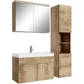 Produktbild: Badplaats Badmöbel-Set, Eiche, Kastanien, Holz, Rechteckig, 80x55x40 cm, Badezimmer, Badmöbelsets & Badmöbelserien, Badmöbel-Sets