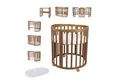 Produktbild: Waldin Babybett Mobiles Babybett OWAL aus Holz 7in1 mit Matratze, mitwachsend