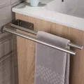 Produktbild: Doppelseitiger Edelstahl Handtuchhalter Zweiarmig Matte Finish Wandmontage