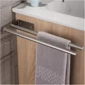 Produktbild: Handtuchhalter, Edelstahl, Zweiarmig, Doppelt, Wandmontage, 40 cm, Silber