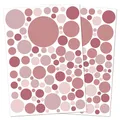 Produktbild: Punalu Kreis Set 176 Stück Wandtattoo für Babyzimmer Aufkleber Sticker Kreise Wandaufkleber Kinderzimmer Deko Punkte Dots Klebepunkte (pastell rosa)