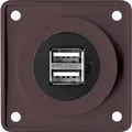 Produktbild: Berker Integro Flow und Pure Doppel USB Steckdose 12 V braun