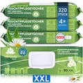 Produktbild: Harmony Care® Premium Feuchttücher für Erwachsene für die alltägliche Pflege – XXL Feuchtpflegetücher extra dick mit hautschonenden Extrakten - Intimpflegetücher Alkohol- und Parabenfrei - 320 Stück