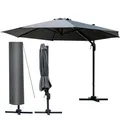 Produktbild: BRAST® Alu Sonnenschirm Ampelschirm | Ø300cm Grau | TÜV geprüft | viele Modelle | Schützhülle | UV-Schutz 50+ | wasserabweisend | drehbar & höhenverstellbar
