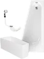 Produktbild: Calmwaters® Raumspar-Badewannen-Set 160x70 cm, Made in EU, mit Wannenträger & Ablaufgarnitur, Acrylwanne Essential Small, platzsparende Wanne, Set Badewanne komplett, 160 x 70 cm, Weiß