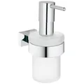 Produktbild: GROHE Essentials Cube - Seifenspender (mit Halter, verdeckte Befestigung, Material: Glas/Metall, langlebig), Chrom, 40756001