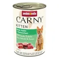 Produktbild: animonda Carny Katzen Nassfutter Kitten Rind + Huhn + Kaninchen (12 x 400g), Kitten getreidefreies Katzennassfutter ohne Zucker für wachsende Kätzchen bis 1 Jahr, mit frischen Zutaten