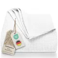 Produktbild: Premium Tagesdecke 240 x 260 cm XXL - Waffelpique 100 Baumwolle - leichte Woh...