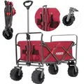 Produktbild: Arebos - Bollerwagen faltbar Handwagen Faltwagen Gerätewagen klappbar bis 100 kg Tragkraft Wasser und schmutzabweisend Rot