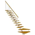 Produktbild: Dolle Mittelholmtreppe Sydney in Eiche, geölt 75 cm breit 1/4 gewendelt für Geschosshöhen 240 – 292 cm UK Metall Weiß mit einseitigem Designgel