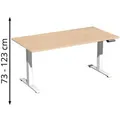 Produktbild: Geramöbel Schreibtisch Elevate Basic, buche / weiß, elektrisch höhenverstellbar, 160 x 73-123 x 80cm