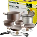 Produktbild: BRUNNER Camping Kochgeschirr Topfset | Keramik | CHOCOLATE, ø22cm 9+1teilig