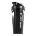 Produktbild: Best Body Nutrition Eiweiß Shaker schwarz – 600 ml Protein Shaker mit Sieb & Mess-Skala – auslaufsicher – spülmaschinengeeignet – BPA-frei – für klumpenfreie Proteinshakes