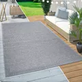 Produktbild: In-& Outdoor Teppich Balkon Küchenteppich Modernes Bordüren Design Beige Grau Grösse 80x150 cm