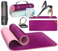 Produktbild: KESSER® Gymnastikmatte mit Tragegurt rutschfest TPE Yogamatte Gepolstert & rutschfest Fitnessmatte, 183 x 61 Trainingsmatte für Fitness Sportmatte, Pilates & Gymnastik + Tragegurt & Tasche, extradick