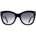 Produktbild: Tom Ford Cat Eye Womens Glänzend Schwarz Rauch Verlauf