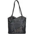 Produktbild: Shopper RIEKER, Damen, Gr. B/H/T: 31cm x 28cm x 9cm, schwarz, leo, Lederimitat, animal-print, Taschen Shopper, Umhängetasche, Schultertasche, auch als Rucksack tragbar