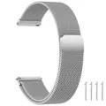 Produktbild: LYYLTX Edelstahl Mesh Uhrenarmband Metall Ersatz Armband Magnetverschluss Smartwatch Schnellverschluss Watch Uhren Ersatzband Für Damen Herren 14mm 16mm18mm 20mm 22mm 24mm (22mm,Silber)
