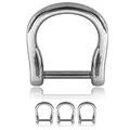 Produktbild: Ganzoo D - Ring mit Schraub-Bolzen aus Stahl, 3er Set, nachträglich montierbar, nichtrostend, Ideal mit Paracord 550, Farbe Silber